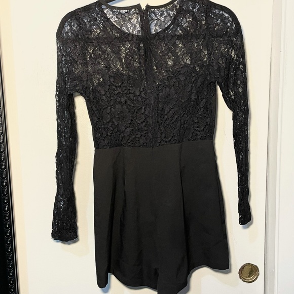 Black Romper w/ Lace Sleeves! - Picture 3 of 5